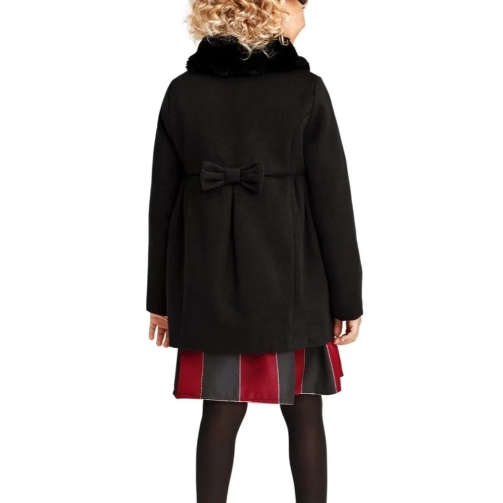 The Children’s Place - Black Faux Fur Collar Coat